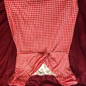 Plus Size Red Gingham Midi Dress